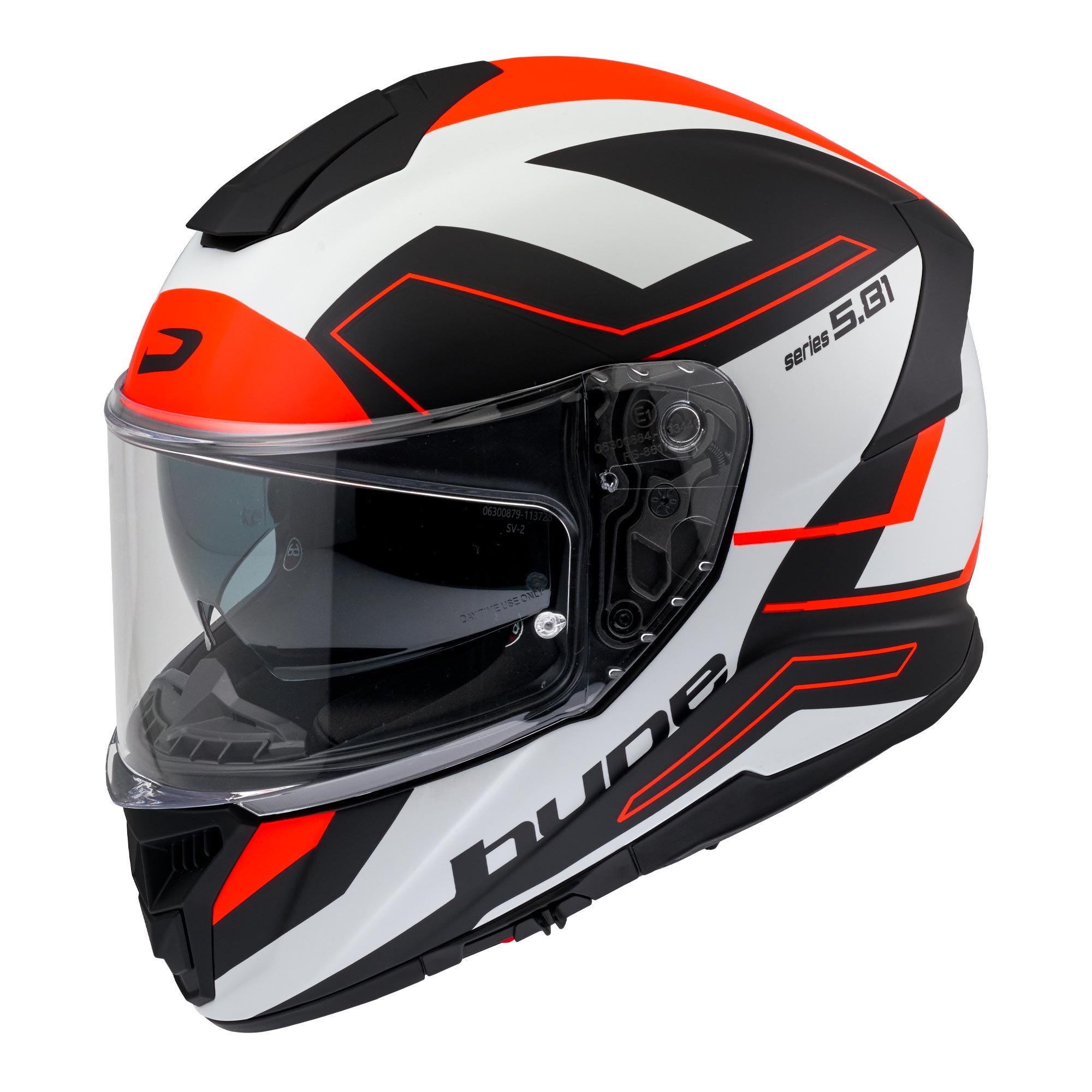 Casco integrale HP5.81 Lines Nero/Bianco/Rosso Neon